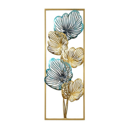 The Wrought Iron Set of 2 Multicolor Flower Panel Frame Decorative Showpiece