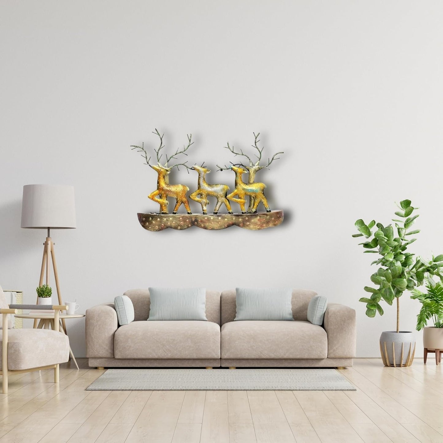 The Deer on Rock Iron Wall Decor