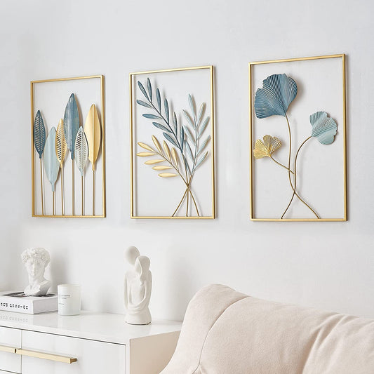 The Gold Metal Wall Decor Leaf Wall Hanging Decoration