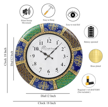 Wall Clock for Home - Handcrafted Floral Design