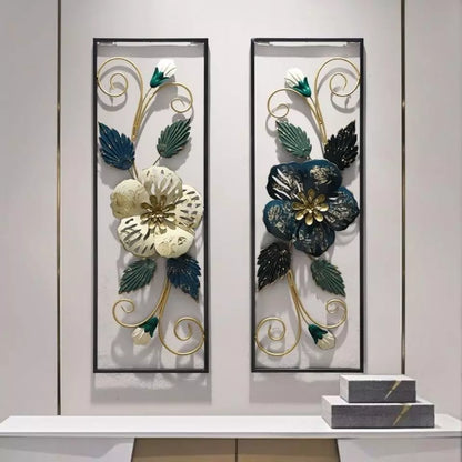 The 2 Pieces Decorative Metal Floral Wall Decor