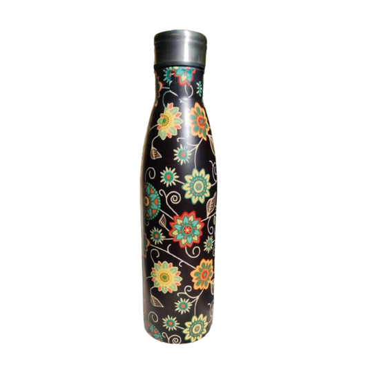 Flower Print Steel Water Bottle