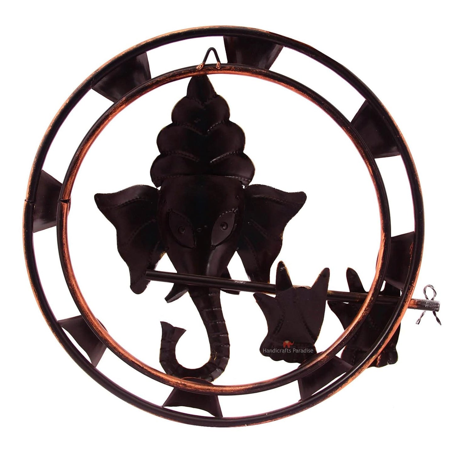 Ganesha Golden Decoration Metal Wall Art, Size: 18 * 18 Inches