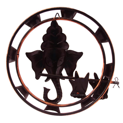 Ganesha Golden Decoration Metal Wall Art, Size: 18 * 18 Inches