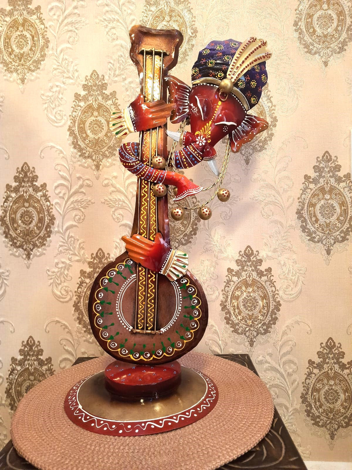 Guitar Ganesha Metallic Home Decor Agiftshop