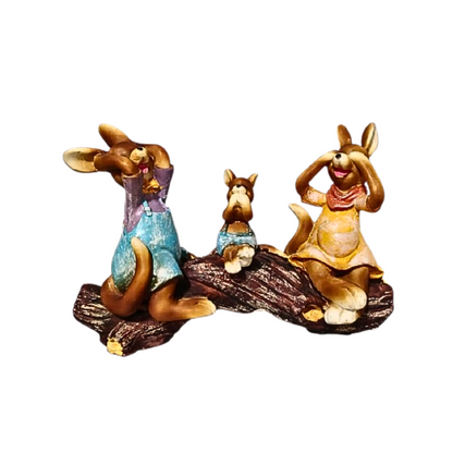 Kangaroo Resin Family Figurine