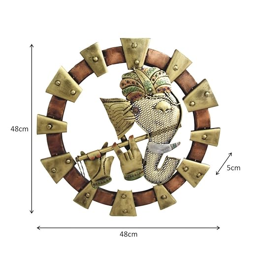 Decorative Handmade Ganesha Playing Flute Wall Decor Showpiece