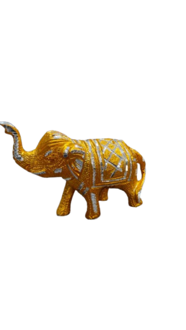 Decorative Golden Aluminium Elephants (Set of 3)