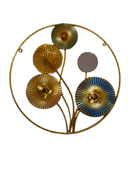 The Agiftshop Metal Wall Art with Flower and Mirror