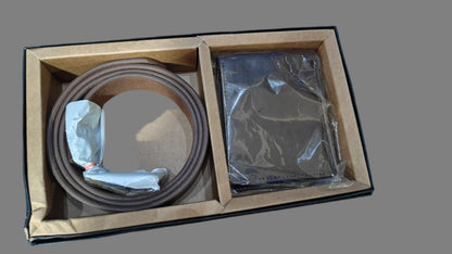 Leather Wallet and Belt Combo for Men