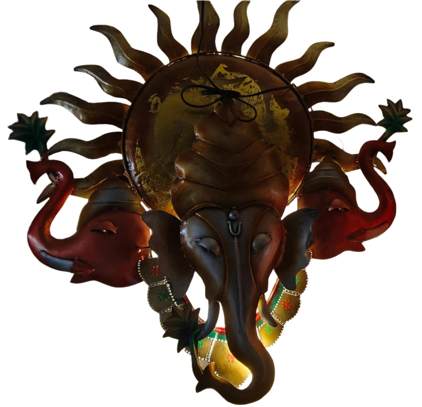 Lord Ganesh  Face Idol With Sun Metal