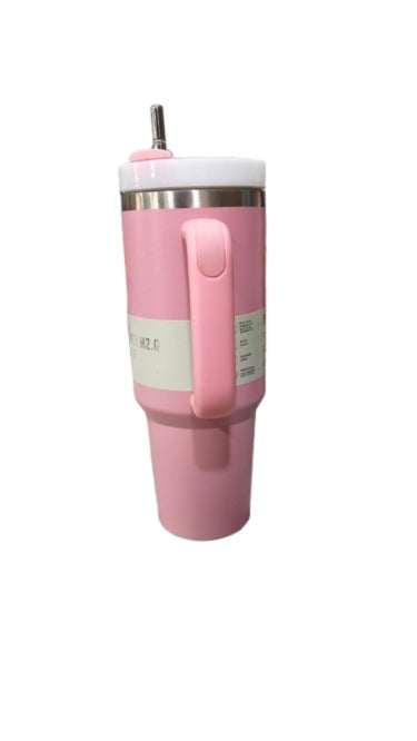 Stanley Pink Tumbler with Handle & Straw