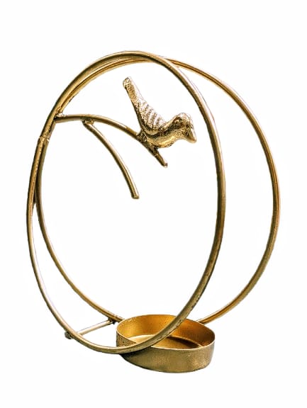 Metal Bird Ring T-Light Holder