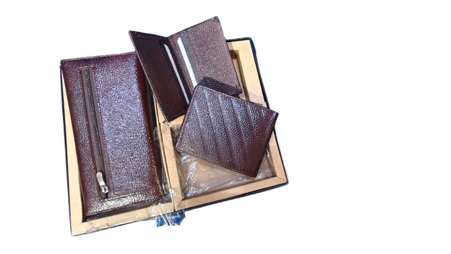 Leather Wallet and Clutch With Card Case