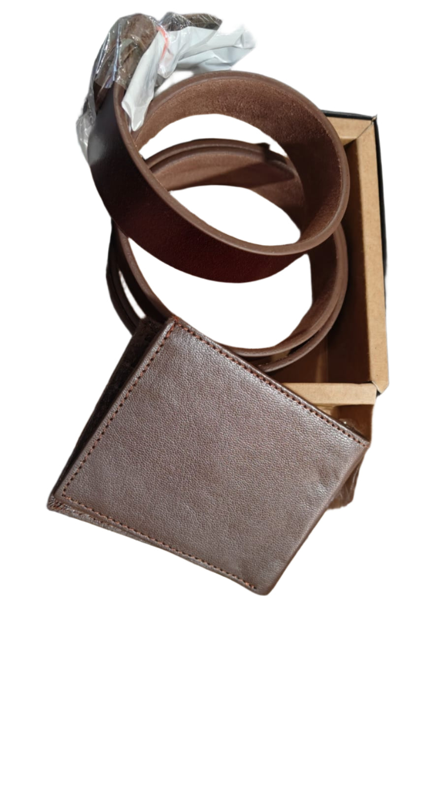 Leather Wallet and Belt Combo for Men