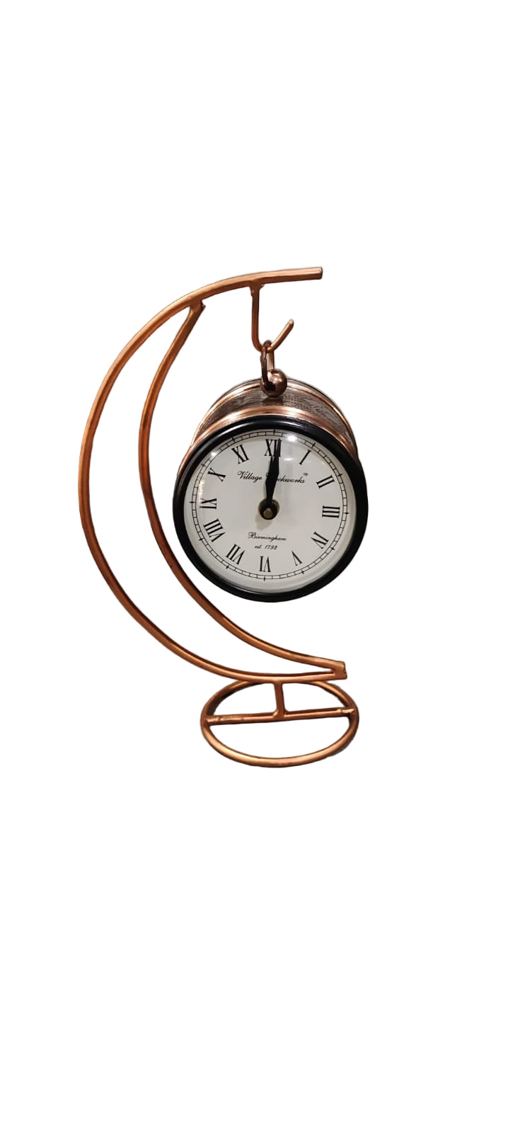 Copper Color Metal Table Top Twin Side Clock