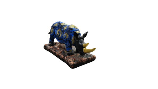 Decorative Blue Resin Rhino