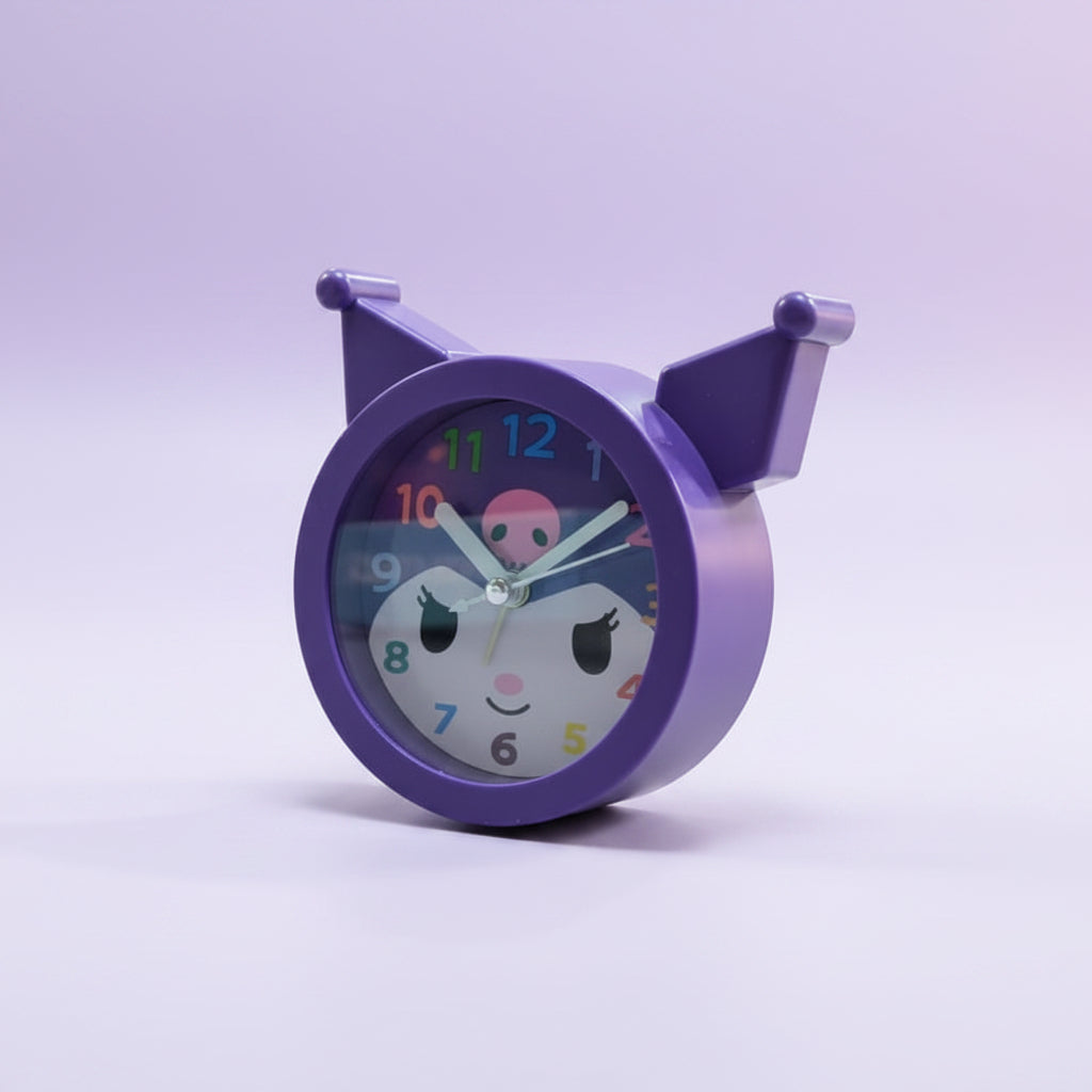 Children's clock with a cartoon face design on a white background