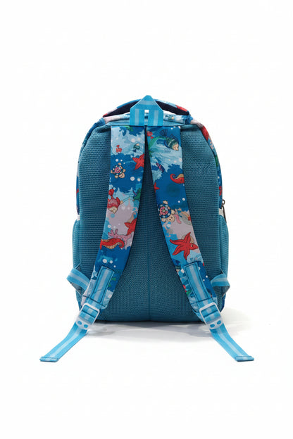 Kids Printed School Backpack – Blue Ocean Theme Lightweight Bag for Girls