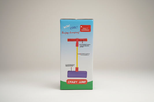 Packaging box of the Crazy Jumping Play set showing an illustration of a red and blue jumping toy with a label that reads 'CRAZY JUMP'.