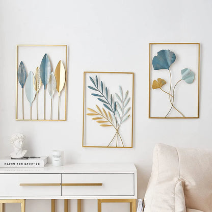 The Gold Metal Wall Decor Leaf Wall Hanging Decoration