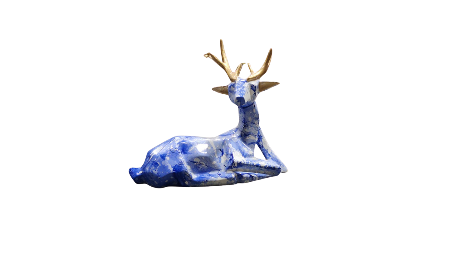 Blue Marble Finish Resin Deer