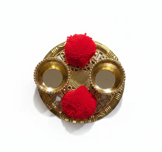 golden haldikumkum plate