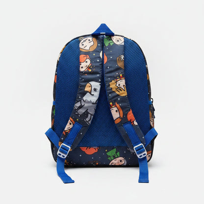 Kids backpack back view with padded shoulder straps, adjustable buckles and comfortable support design