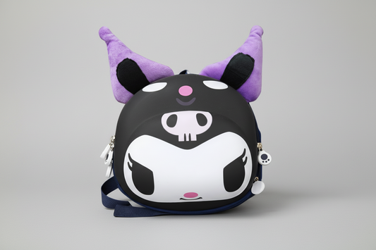 Children's backpack with cartoon face design on a white background