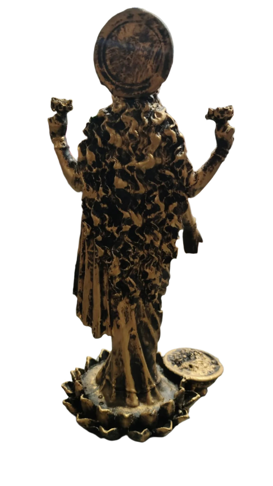 Standing Lakshmi Ji Statue - Resin, Antique Finish, Handcrafted