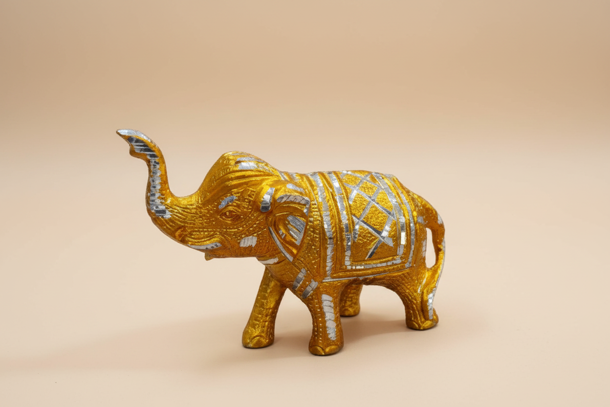 Decorative gold elephant figurine