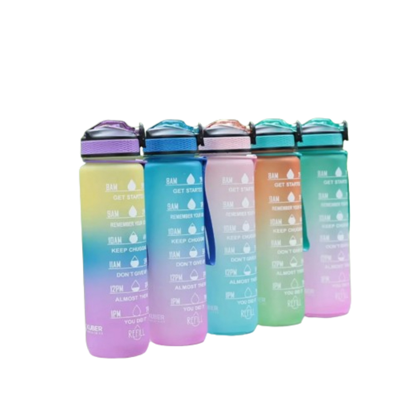 Multicolor Motivational Water Bottle