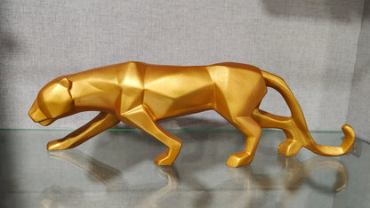 Sleek & Majestic Golden Panther Showpiece – 41 cm Polyresin Decorative Statue
