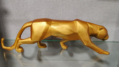 Sleek & Majestic Golden Panther Showpiece – 41 cm Polyresin Decorative Statue