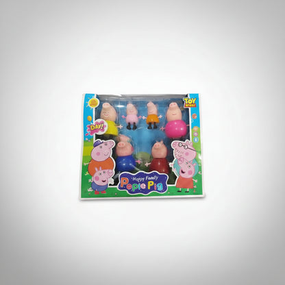 Packaged set of Peppa Pig toy figures featuring the character Peppa Pig and her family members. The toys are in plastic packaging with a 'Happy Family' theme.