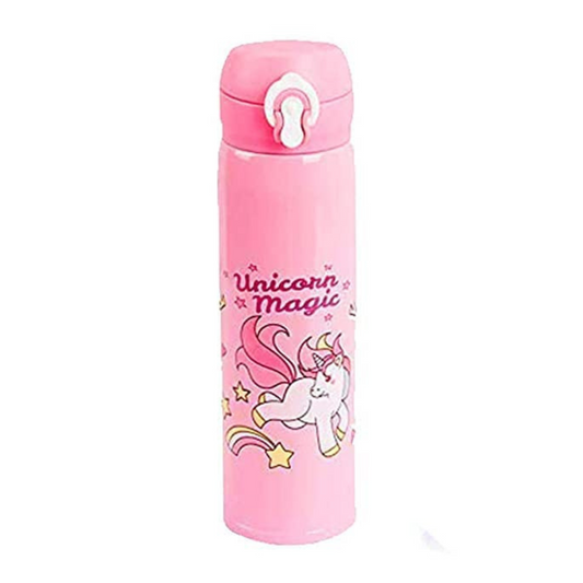 Unicorn Print Steel Water Bottle - Pink