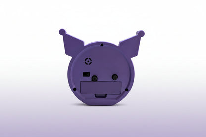 Purple plastic component with animal ears on a white background