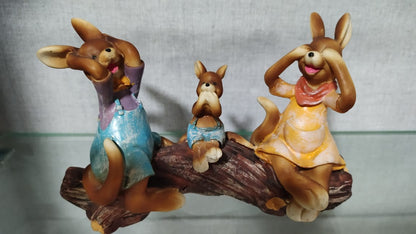 Kangaroo Resin Family Figurine