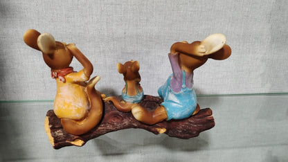 Kangaroo Resin Family Figurine
