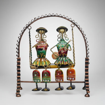 Indoor Multicolour Metal Rajasthani Musicians Showpiece