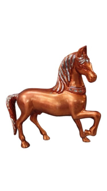 Copper Finish Aluminium Horse Figurine – 9 Inch