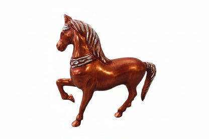 Bronze horse figurine on a white background