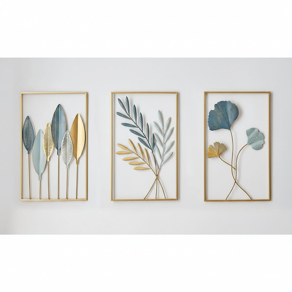 The Gold Metal Wall Decor Leaf Wall Hanging Decoration