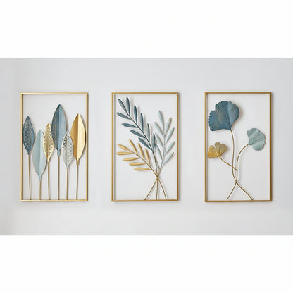 The Gold Metal Wall Decor Leaf Wall Hanging Decoration