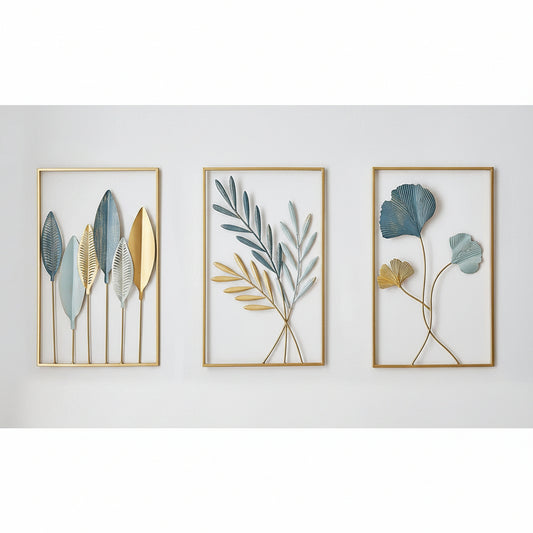 The Gold Metal Wall Decor Leaf Wall Hanging Decoration