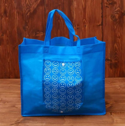 Reusable Foldable Shopping Bag with Smiley Print