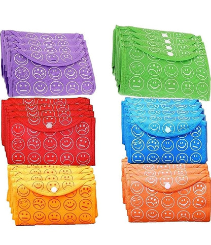 Reusable Foldable Shopping Bag with Smiley Print