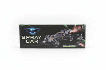 Boxed remote control car with Batmobile design on a white background