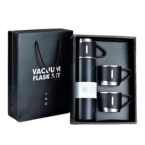 Vaccum Flask Set - Black Agiftshop