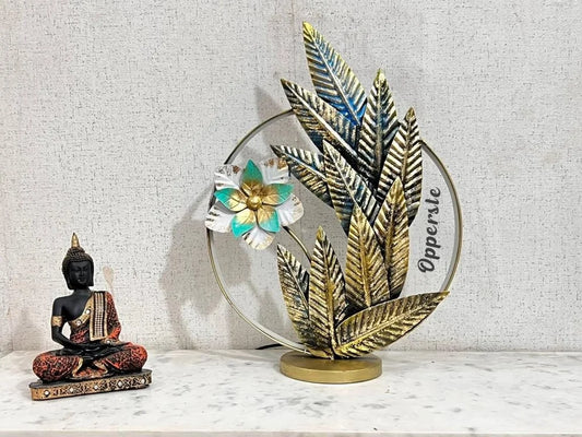 The Metal Table Decor Showpiece with Neon Light